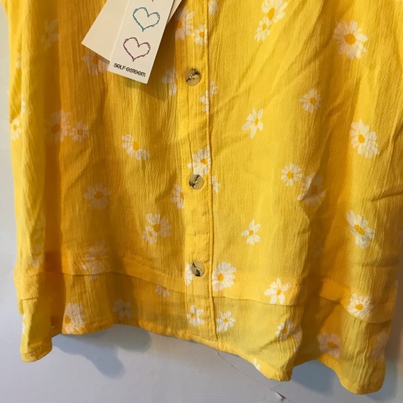 New size XL 16 Girls’ Self Esteem Summer Blouse- Yellow floral - Picture 3 of 5